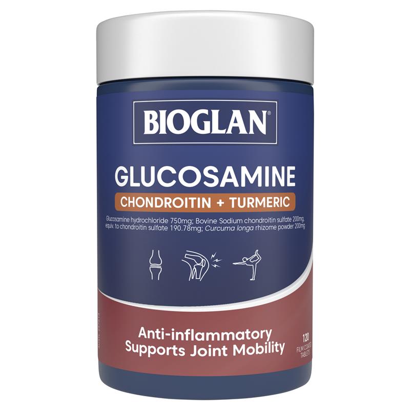Bioglan Glucosamine + Chondroitin + Turmeric 120 Tablets - Cutprice Online