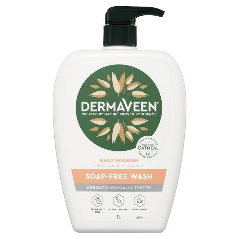 DermaVeen Daily Nourish Soap Free Wash 1 Litre - Cutprice Online