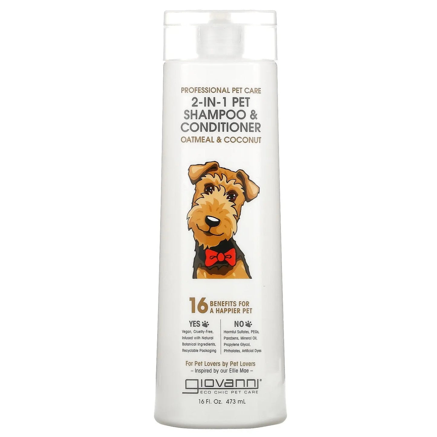 Giovanni 2-in-1 Pet Shampoo & Conditioner Professional Pet Care 473ml GIOVANNI