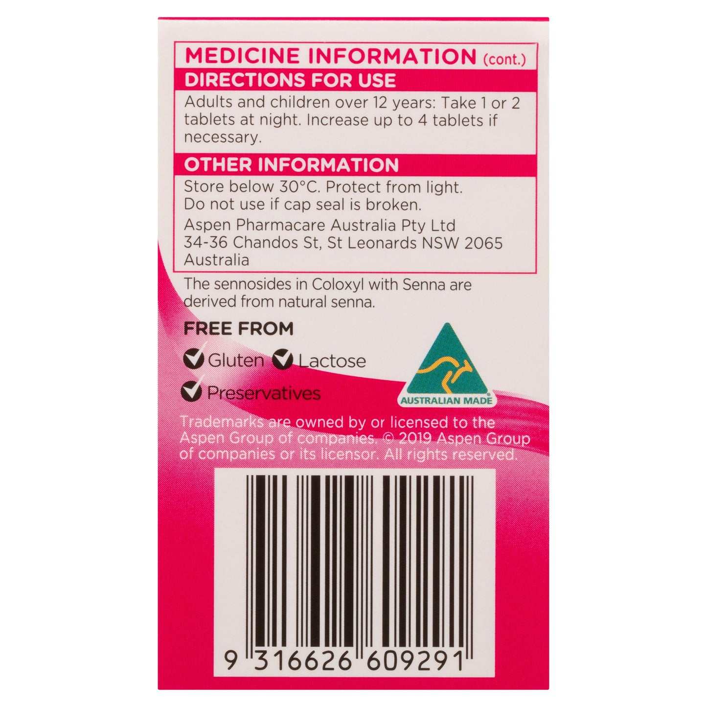 Coloxyl & Senna 30 Tablets - Cutprice Online