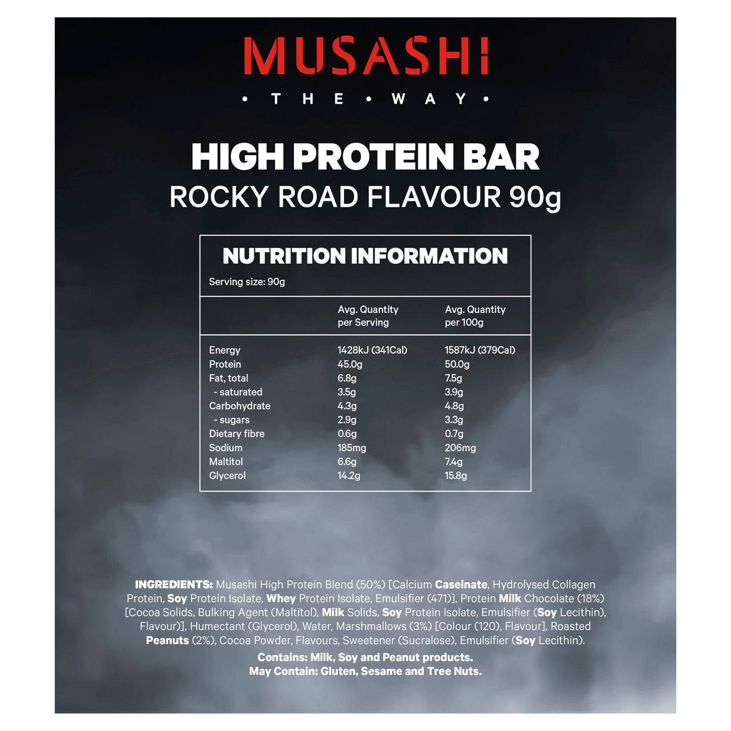 Musashi High Protein Bar Rocky Road 90g 12PACK - Cutprice Online