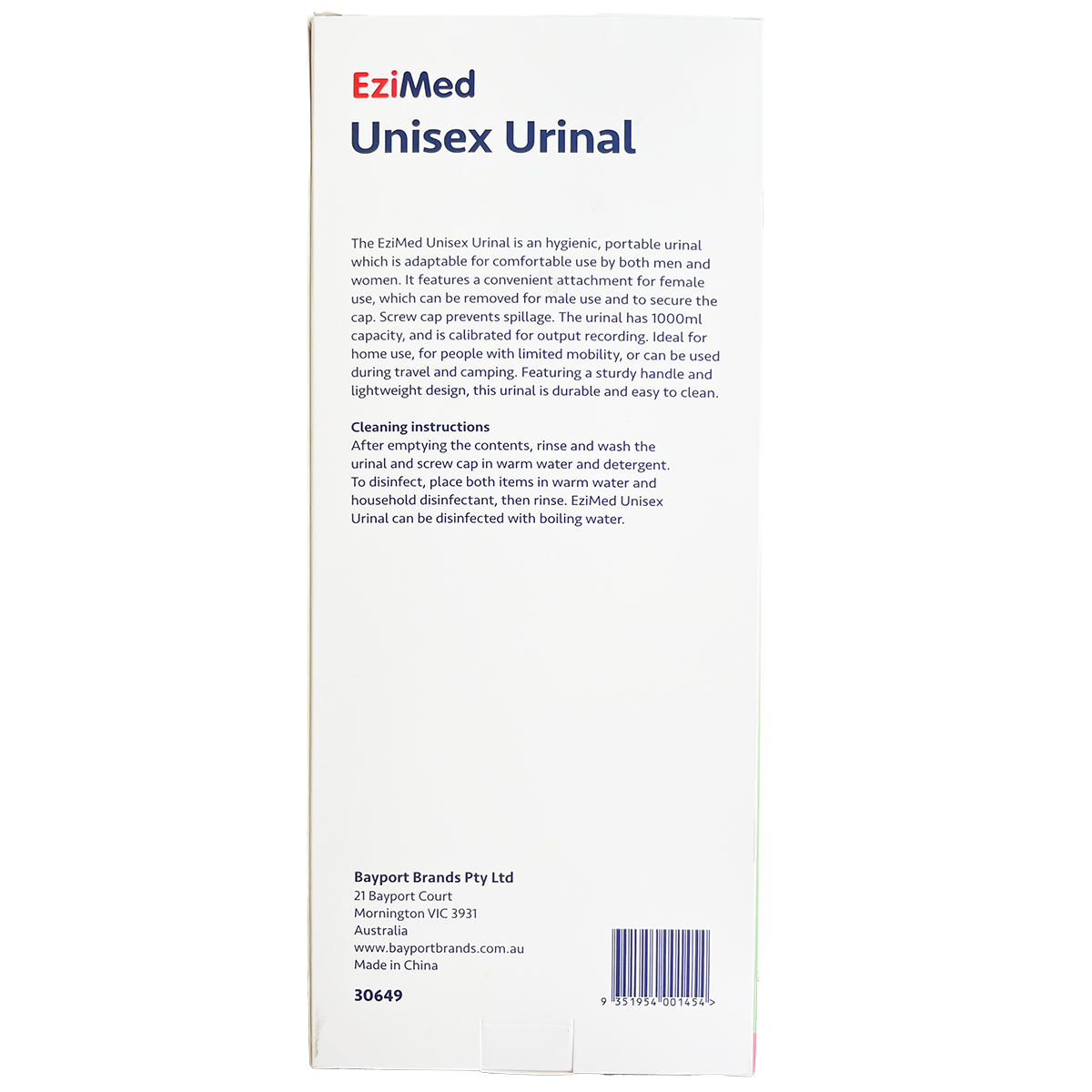 Ezimed Unisex Urinal 1 Each