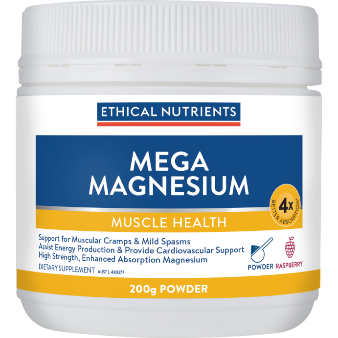 Ethical Nutrients Mega Magnesium Powder Raspberry 200g