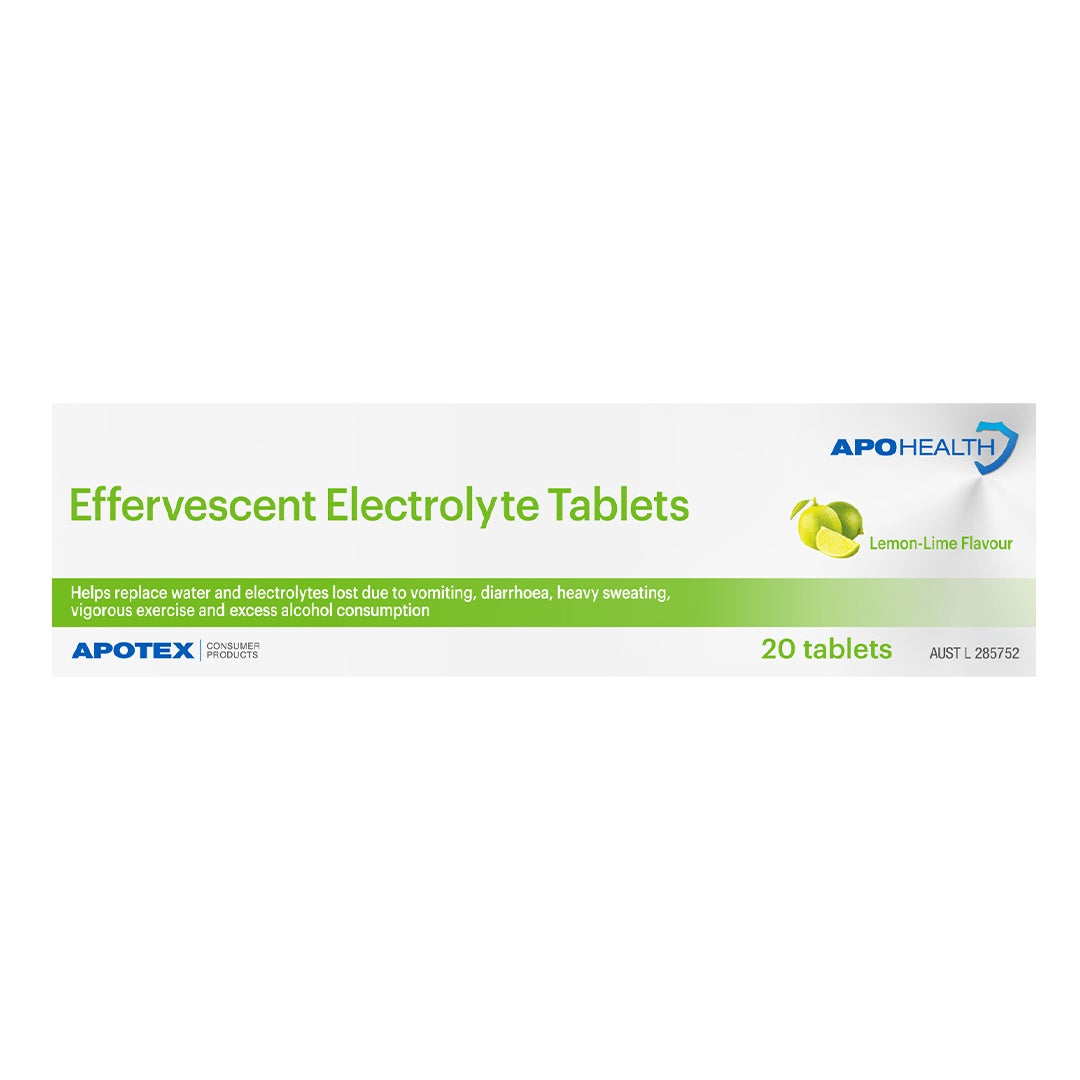 Apohealth Effervescent Electrolyte Tablets Lemon-lime 20 Tablets - Cutprice Online