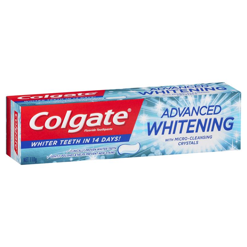 Colgate Advanced Whitening Fluoride Toothpaste with micro-cleansing crystals 110g - Cutprice Online
