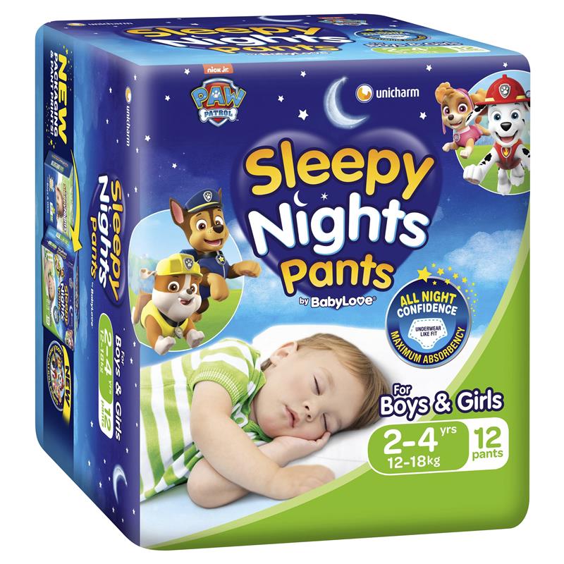 Babylove Sleepy Nights 2-4 Years Overnight Pants 12 Pack - Cutprice Online