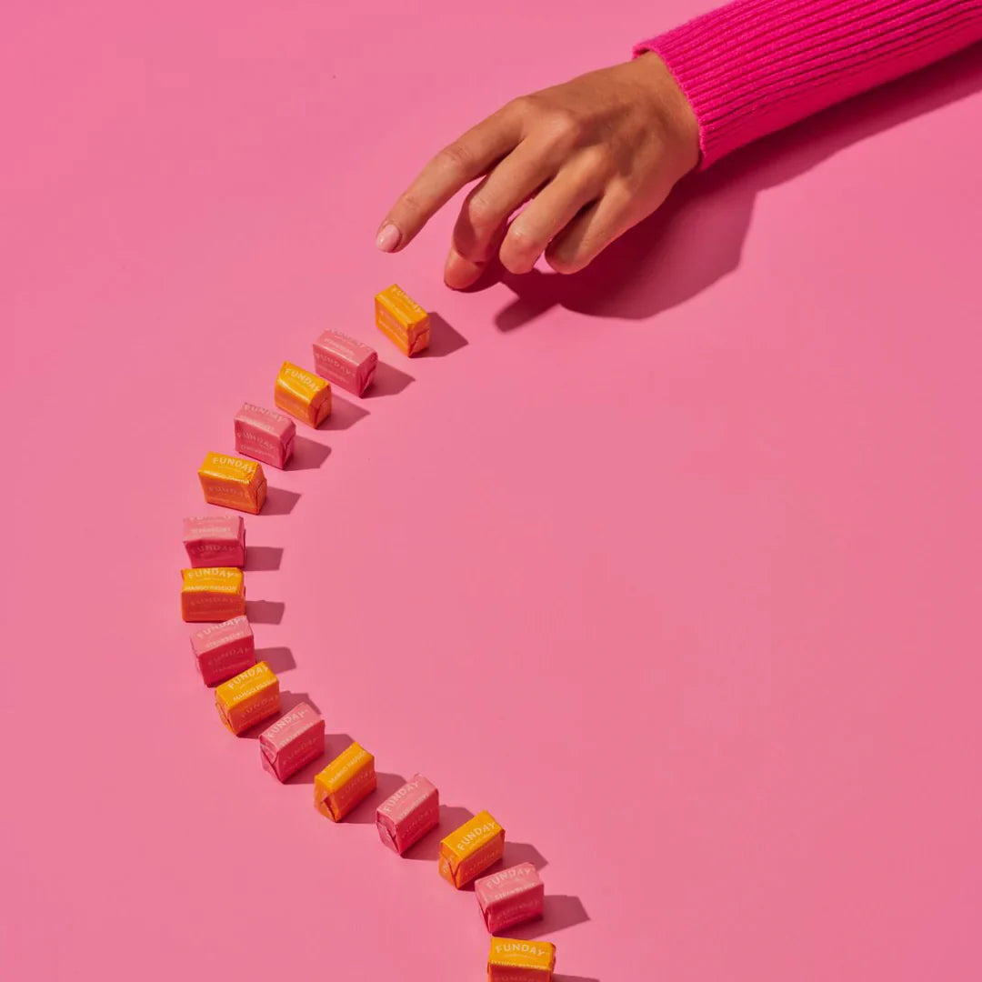 Fun Day Natural Sweets Fruity Chews Strawberry & Mango Passion Flavour 45g