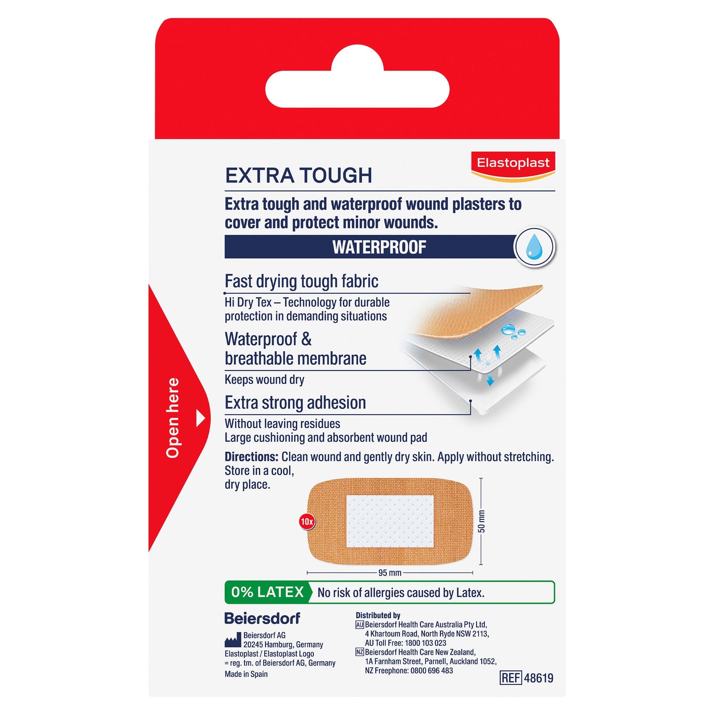 Elastoplast Heavy Fabric Waterproof Plasters XL 10 Strips - Cutprice Online