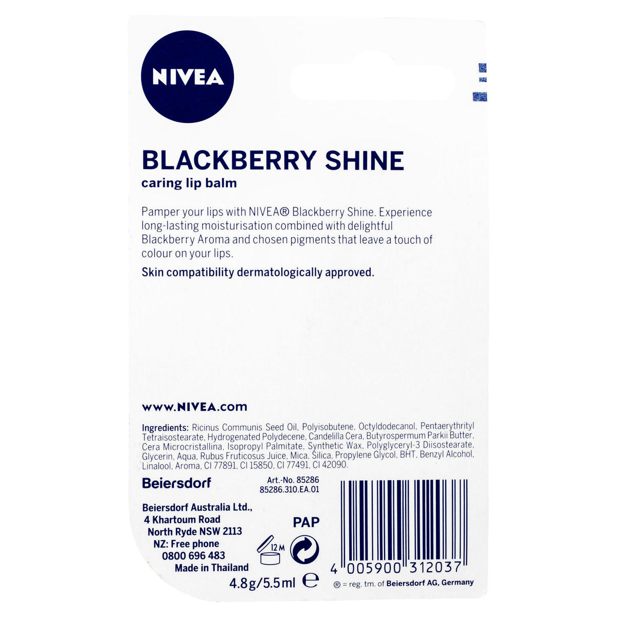 Nivea Lip Care Blackberry Shine 4.8g - Cutprice Online