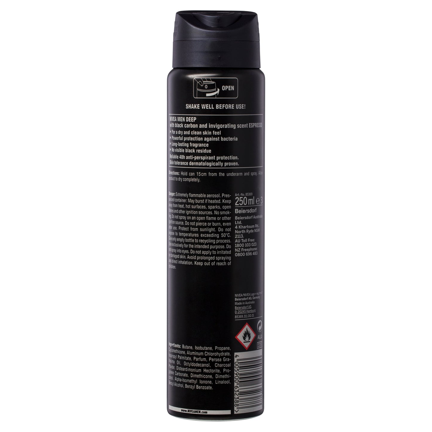 Nivea for Men Deodorant Aerosol Deep Espresso 250ml - Cutprice Online