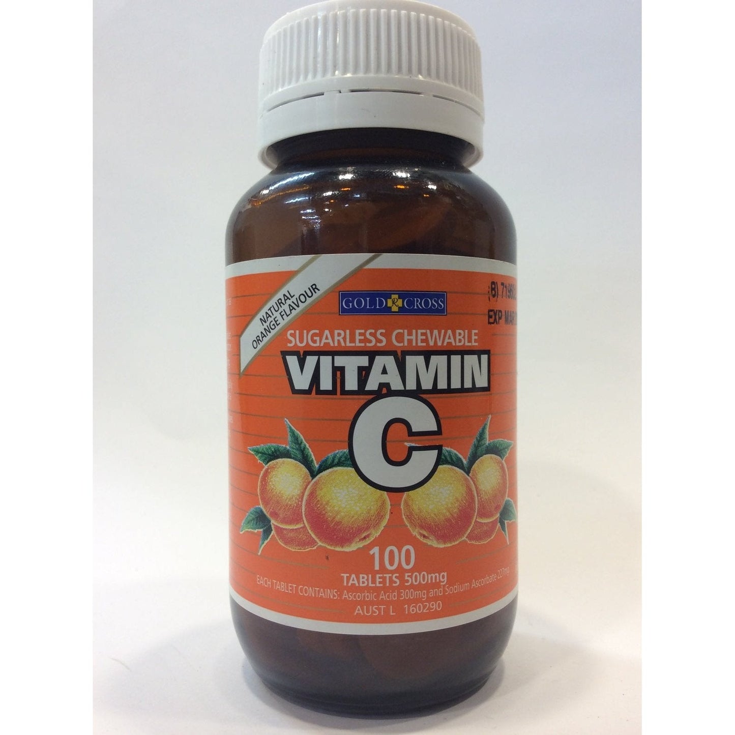 Gold Cross Vitamin C 500Mg Sugarless 100 Chewable Tablets - Cutprice Online