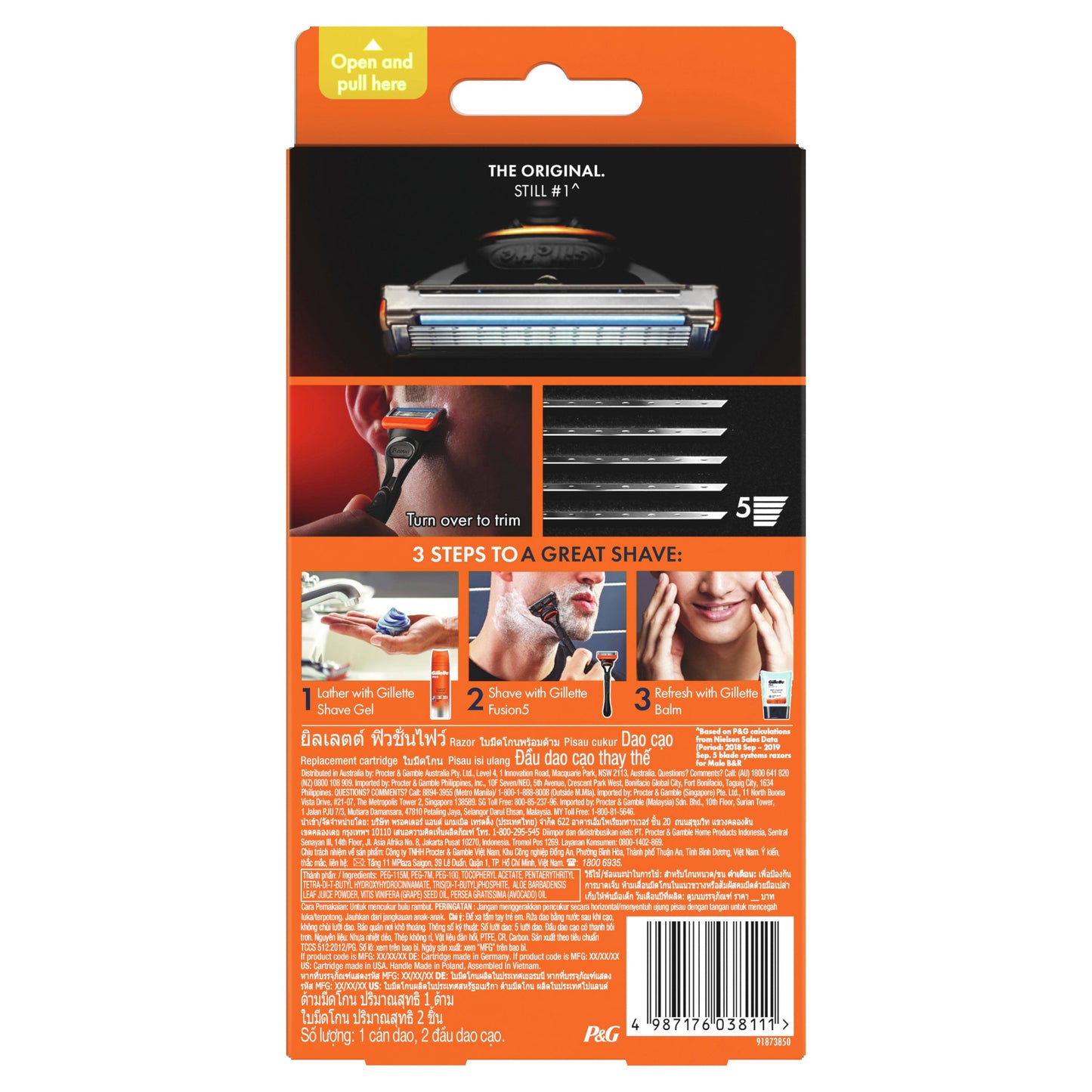 Gillette Fusion Manual Razor + 2 Blade Refills - Cutprice Online