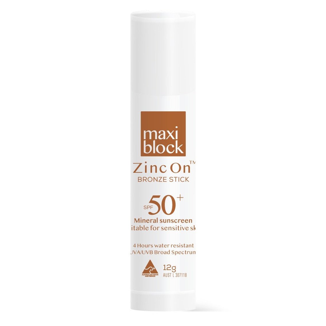 MAXIBLOCK ZINC ON SPF50+ STICK BRONZE 12G - Cutprice Online
