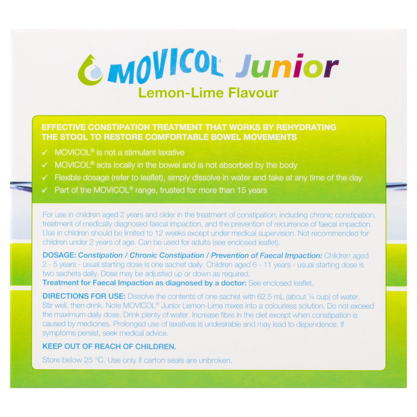 Movicol Junior Lemon Lime 30 Sachets - Cutprice Online