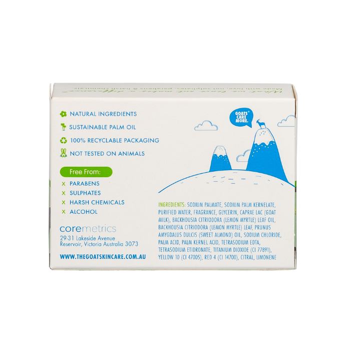 The Goat Skincare Soap Bar with Lemon Myrtle - 100g Carton 12