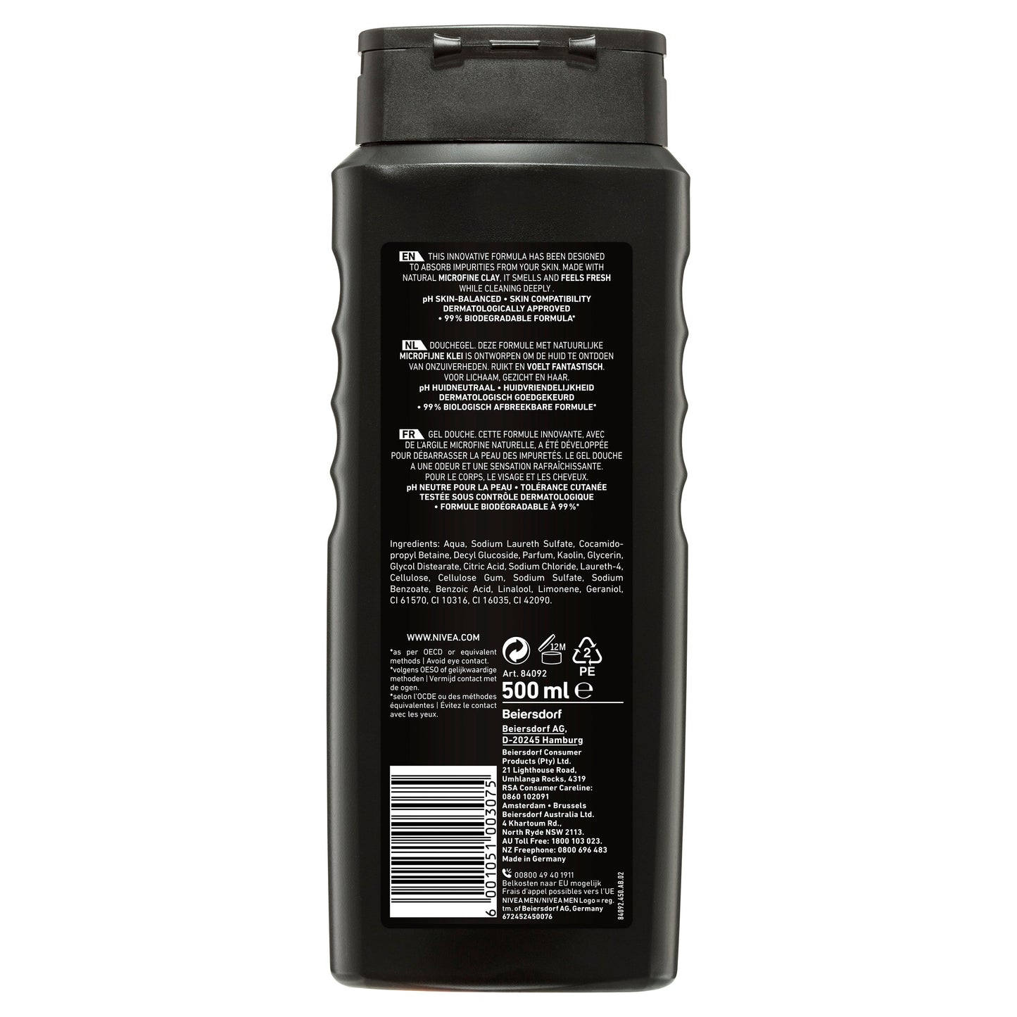 Nivea Men Deep Clean Shower Gel 500ml - Cutprice Online