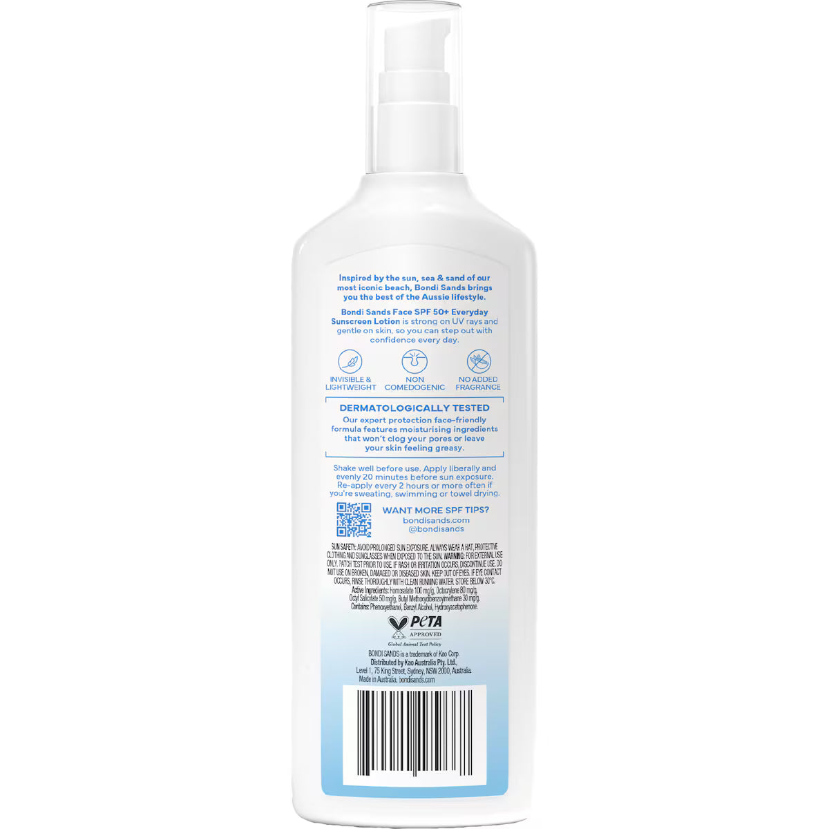 Bondi Sands Fragrance Free SPF50+ Face Sunscreen Lotion 200ml