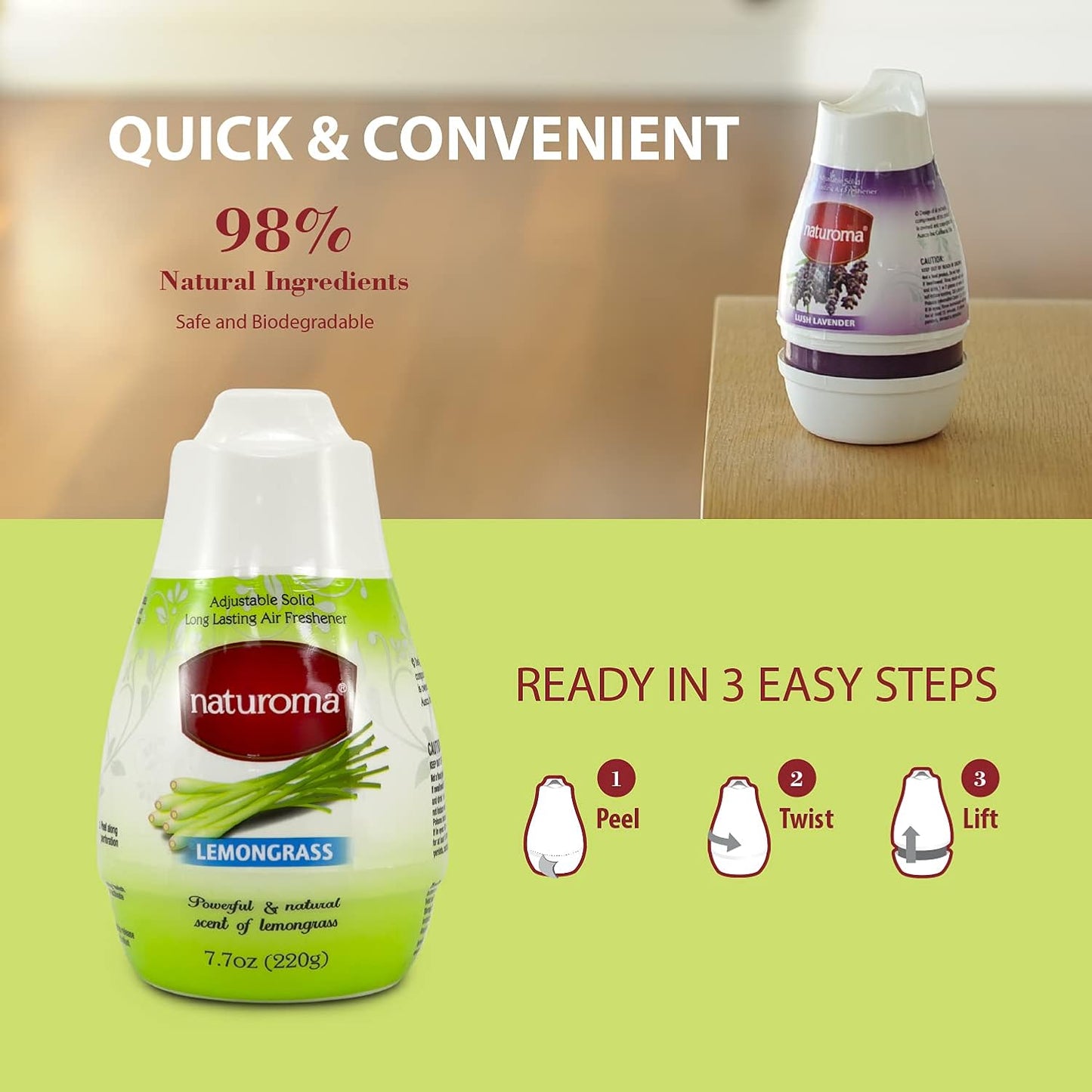 Naturoma Air Freshner Solid Gel Lemongrass 220g - Cutprice Online