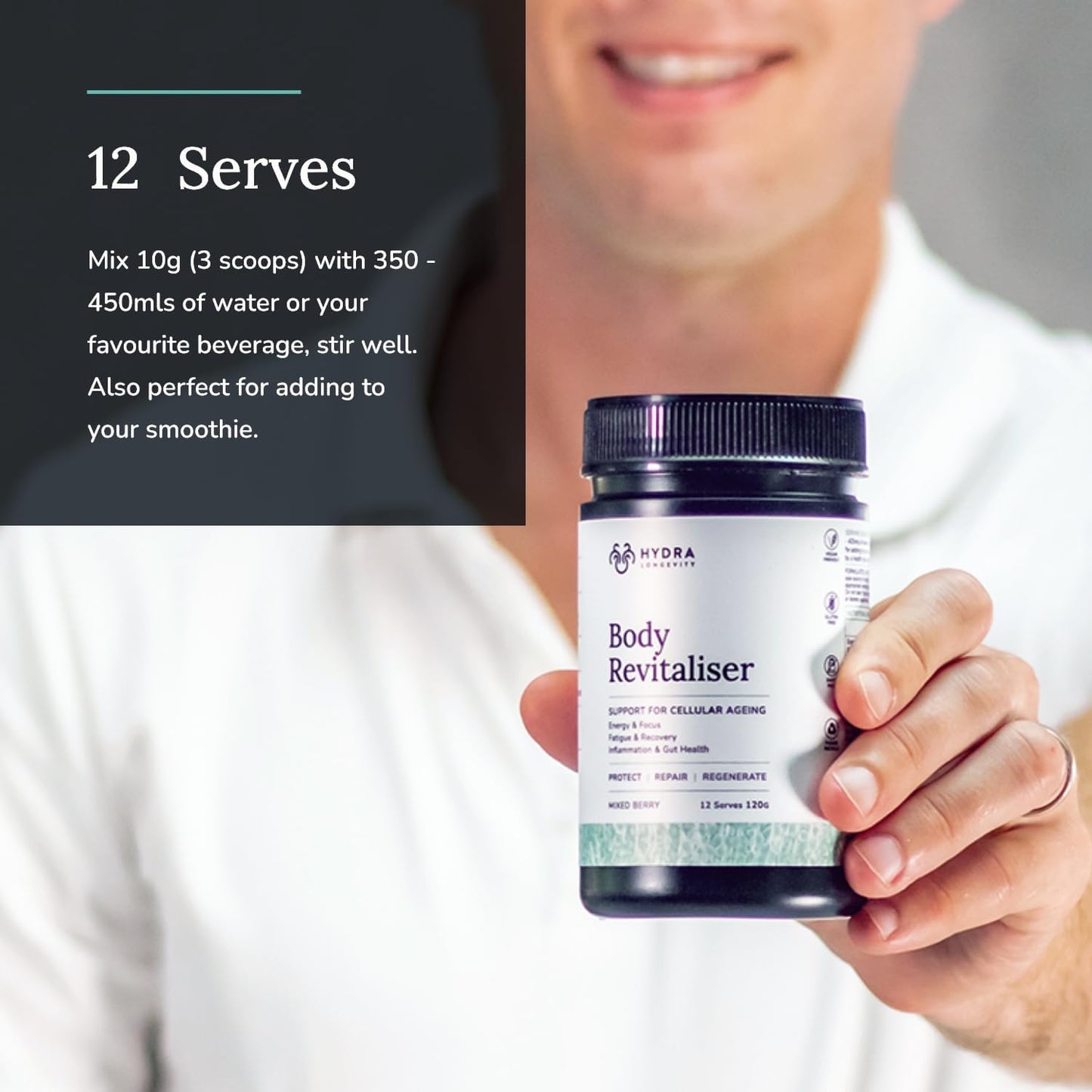 Hydra Longevity Body Revitaliser Mixed Berry 120g - Cutprice Online