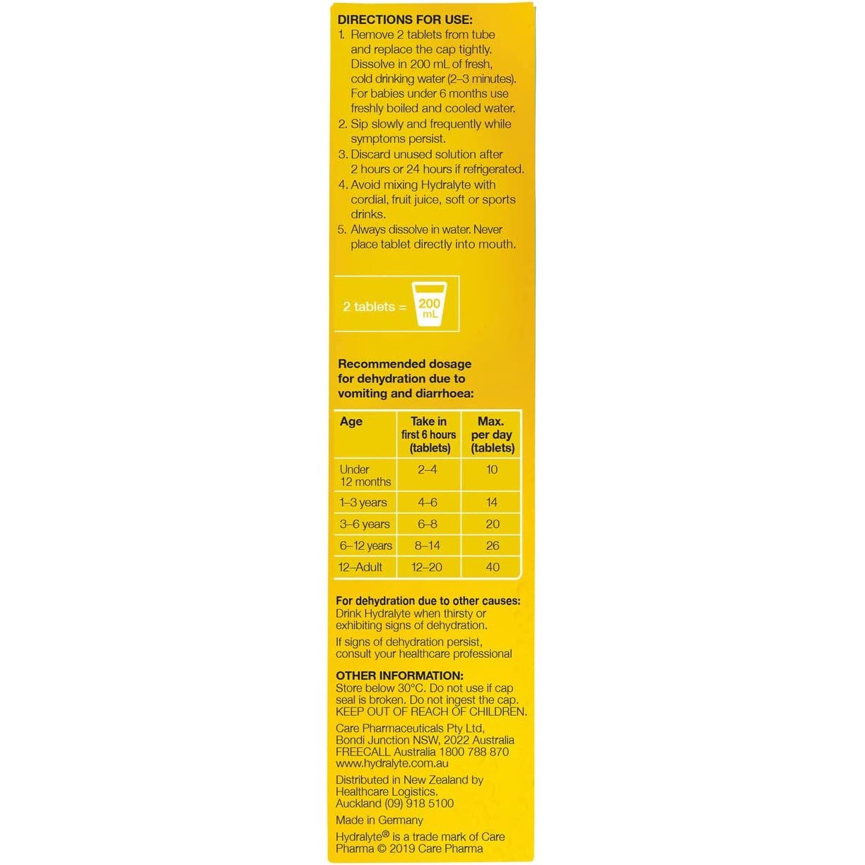 Hydralyte Electrolyte Effervescent Tropical 20 Tablets - Cutprice Online