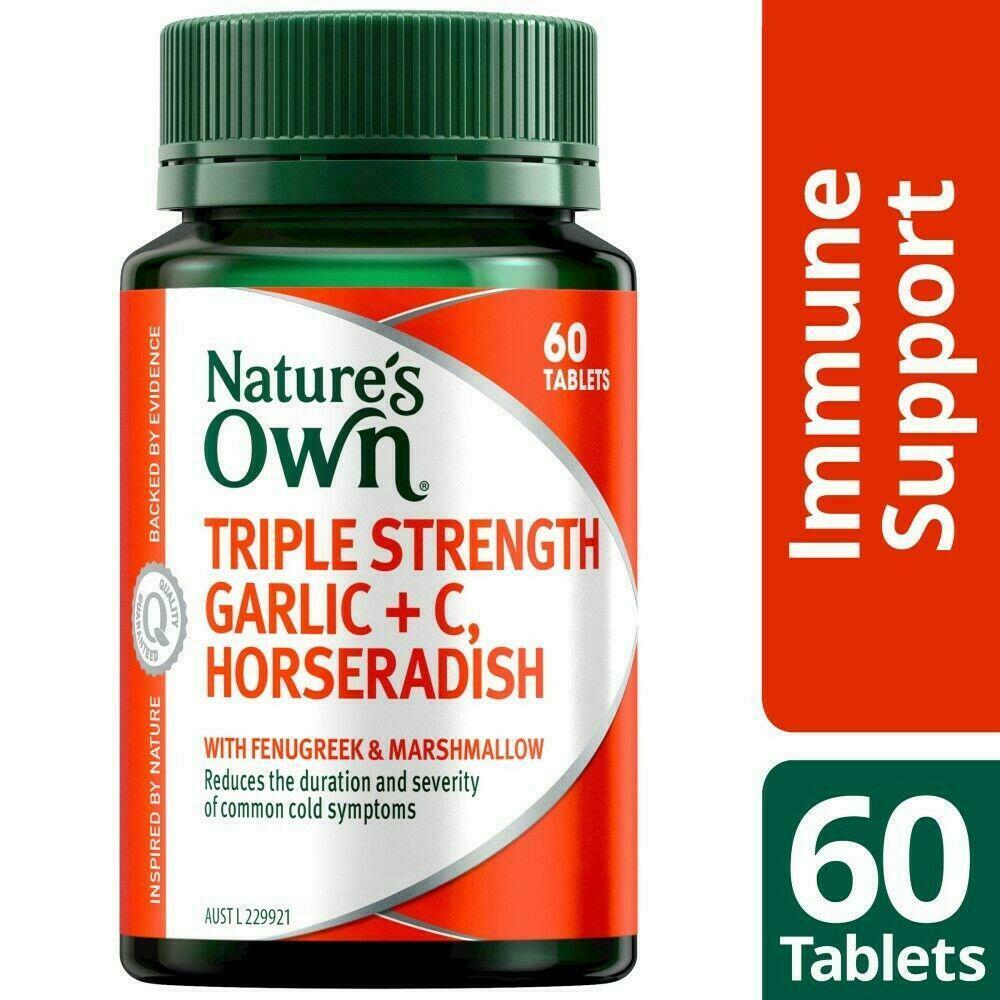 Nature's Own Triple Strength Garlic Plus C Horseradish 60 Tablets - Cutprice Online