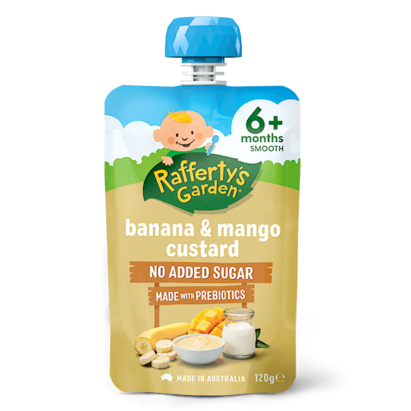 Raffertys Garden Banana & Mango Custard 120g - Cutprice Online