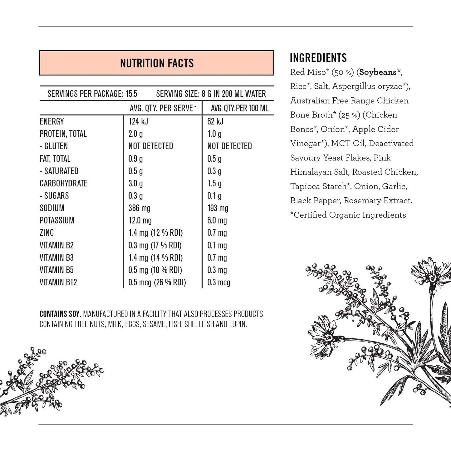 Nutra Organics Organic Bone Broth Chicken Miso Ramen 125g - Cutprice Online