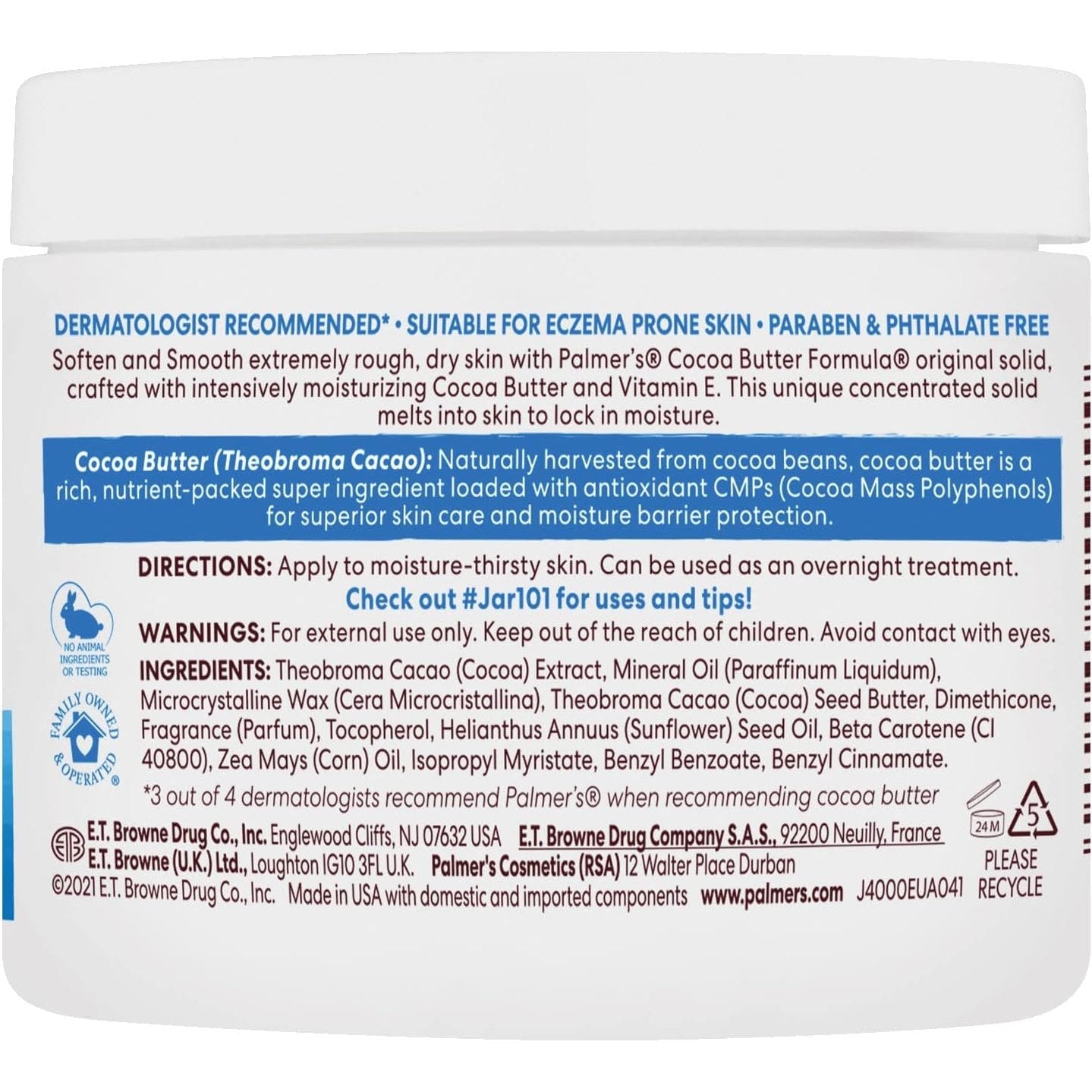 Palmers Cocoa Butter Solid Jar 200g