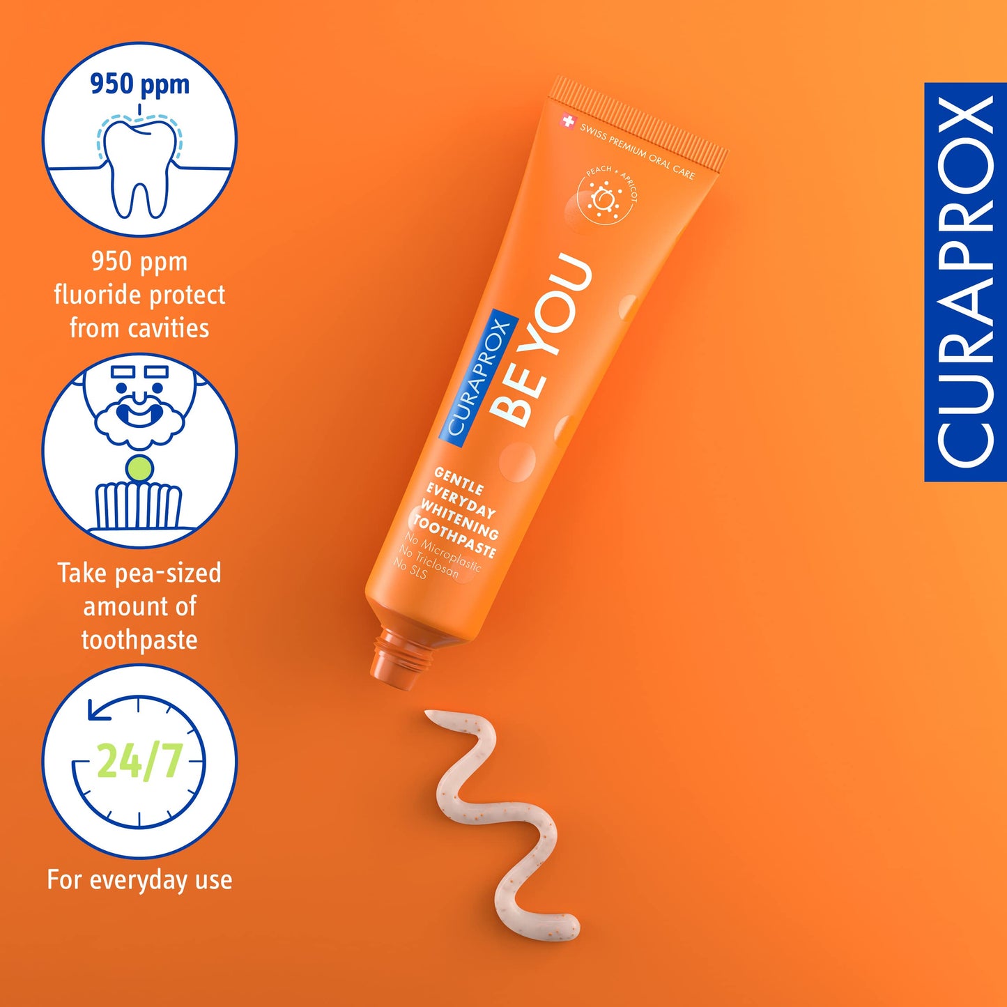 Curaprox Be You Peach & Apricot Whitening Toothpaste 60ml - Cutprice Online