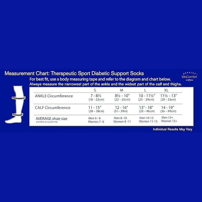 Dr.Comfort 15-20 mmHg Compression Diabetic Support Socks black - MEDIUM