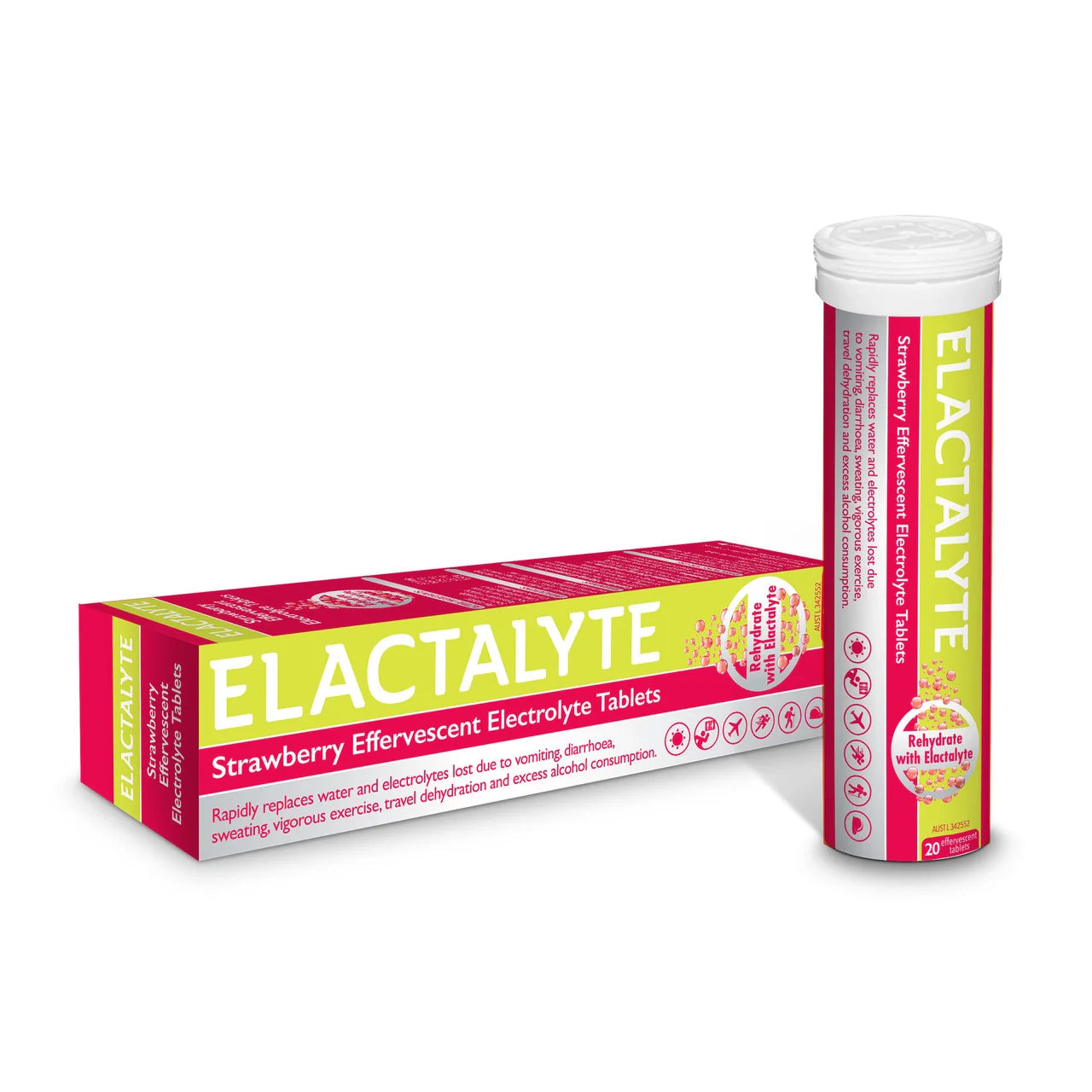 Elactalyte Strawberry Effervescent Electrolyte 20 Tablets - Cutprice Online