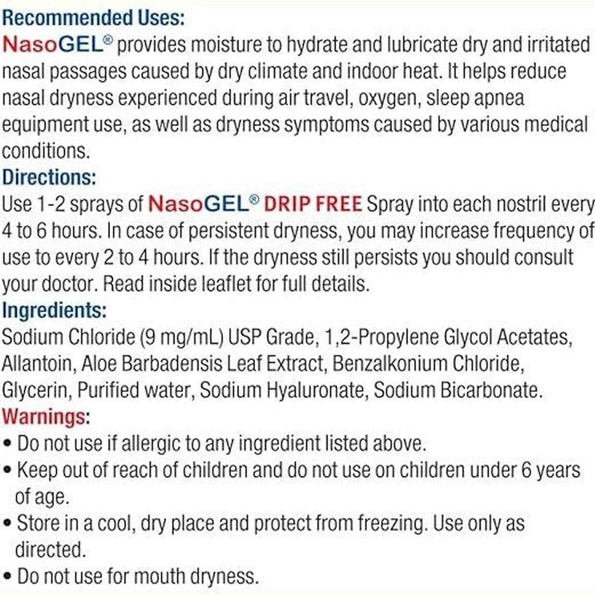 Neilmed Nasogel Spray for Dry Noses 30ml