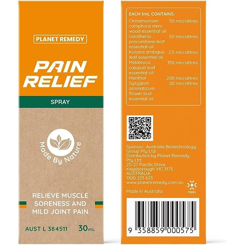 Planet Remedy Pain Relief (Relieve Muscle Soreness) Spray 30ml - Cutprice Online