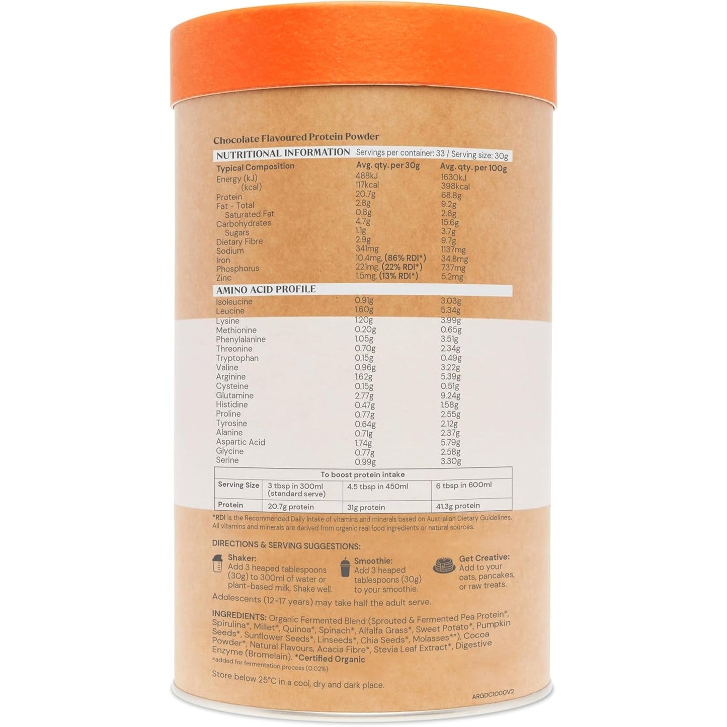 Amazonia Raw Protein Organic Paleo Gentle Digest Chocolate 1kg - Cutprice Online