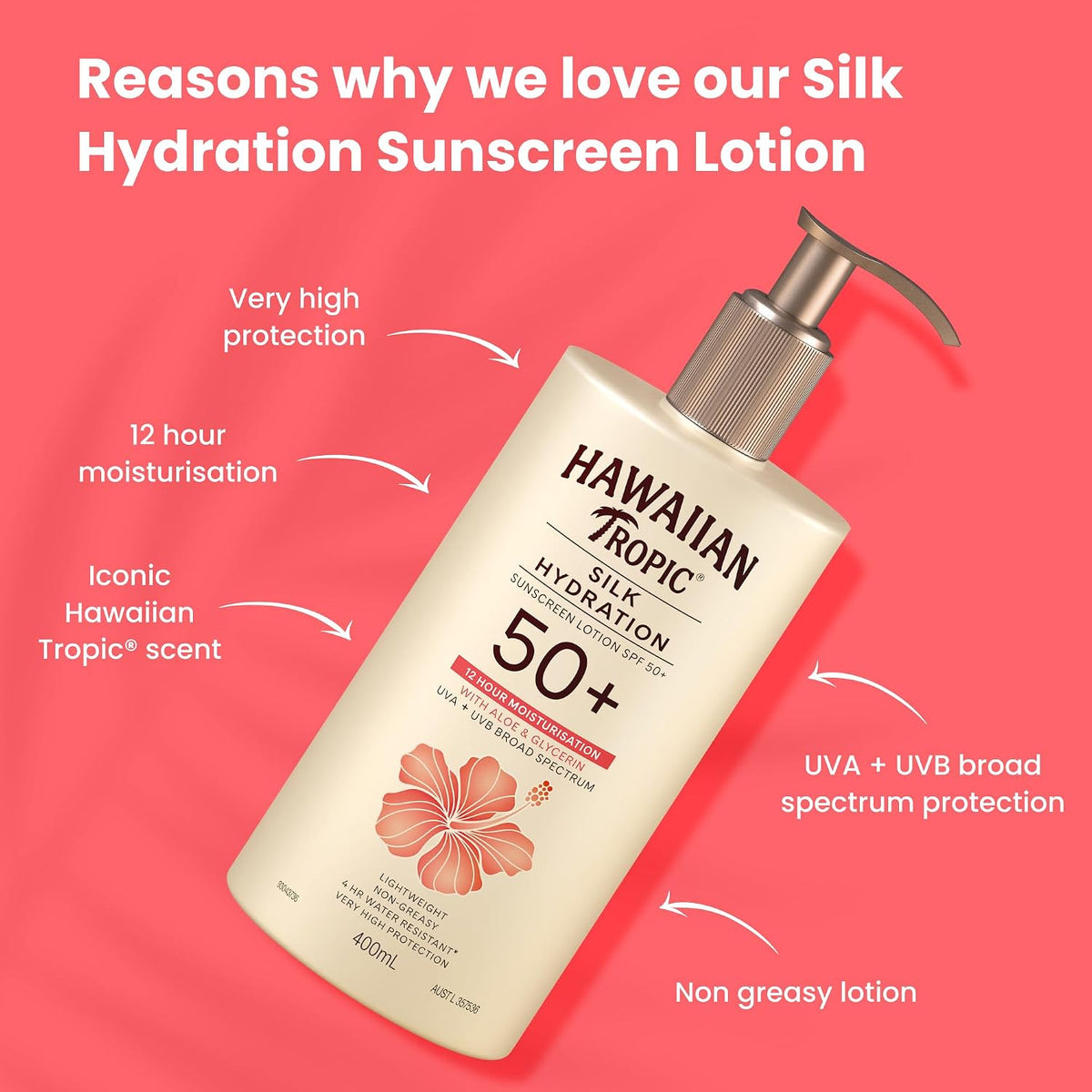 Hawaiian Tropic Silk Hydration Lotion spf50 400ml