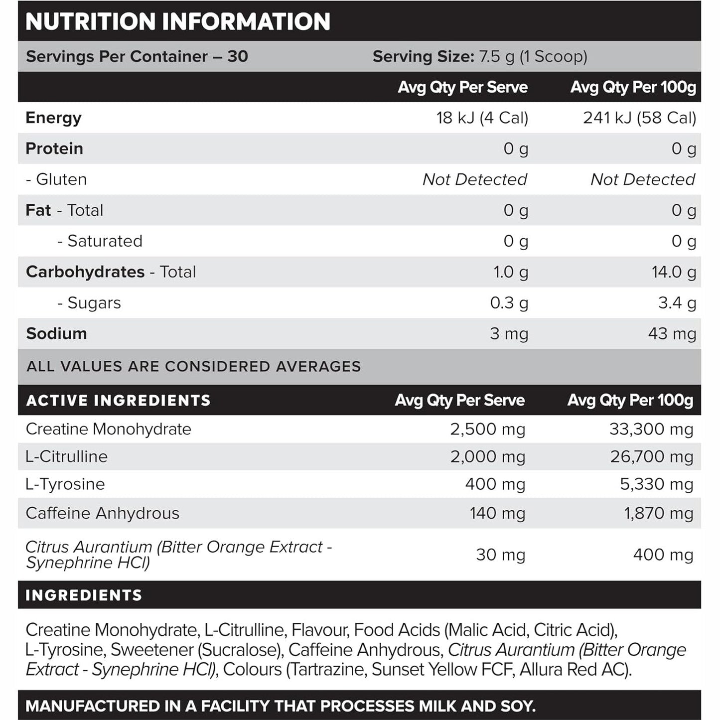 Muscle Nation Pre-workout Legacy 225g
