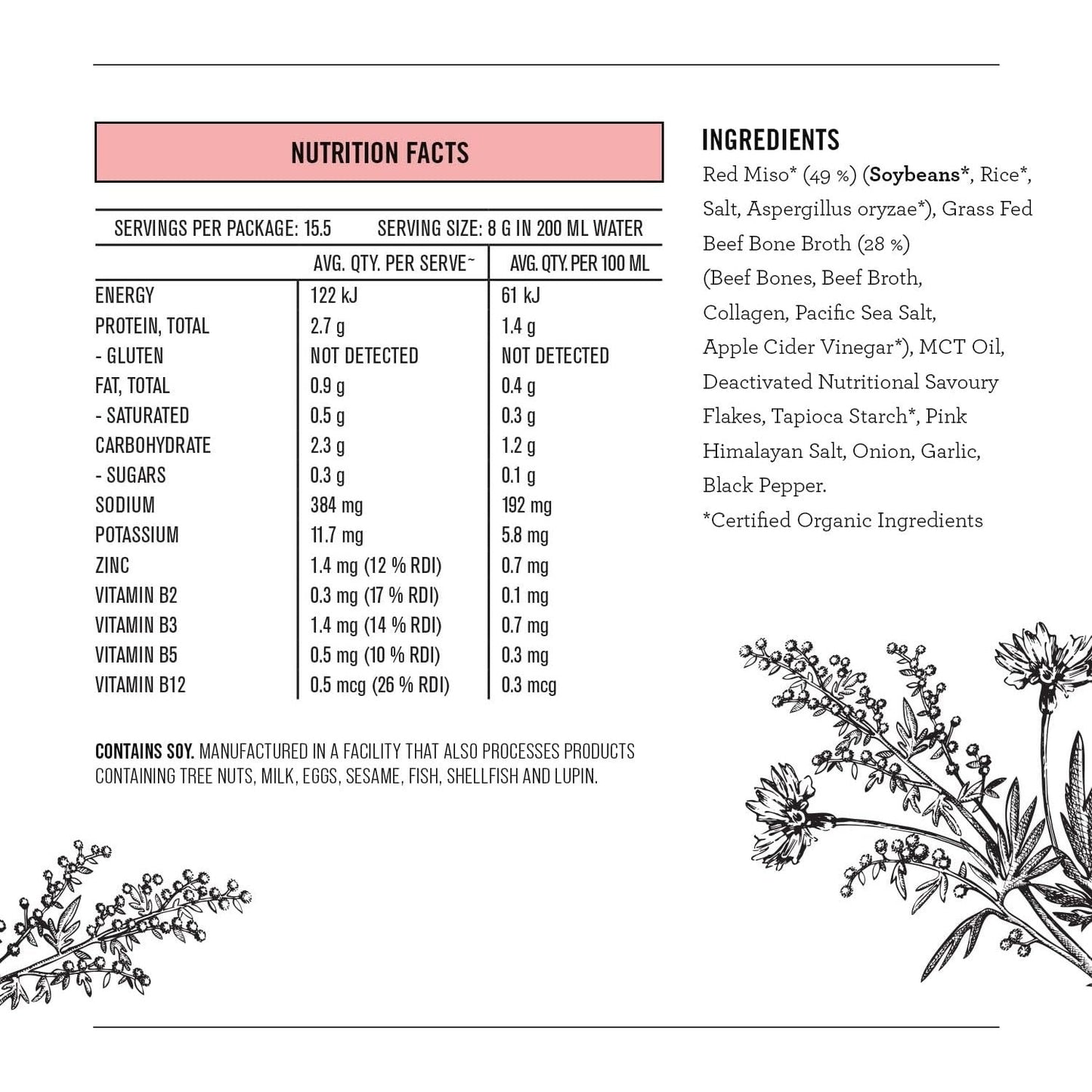 Nutra Organics Bone Broth Beef Miso Ramen 125g - Cutprice Online