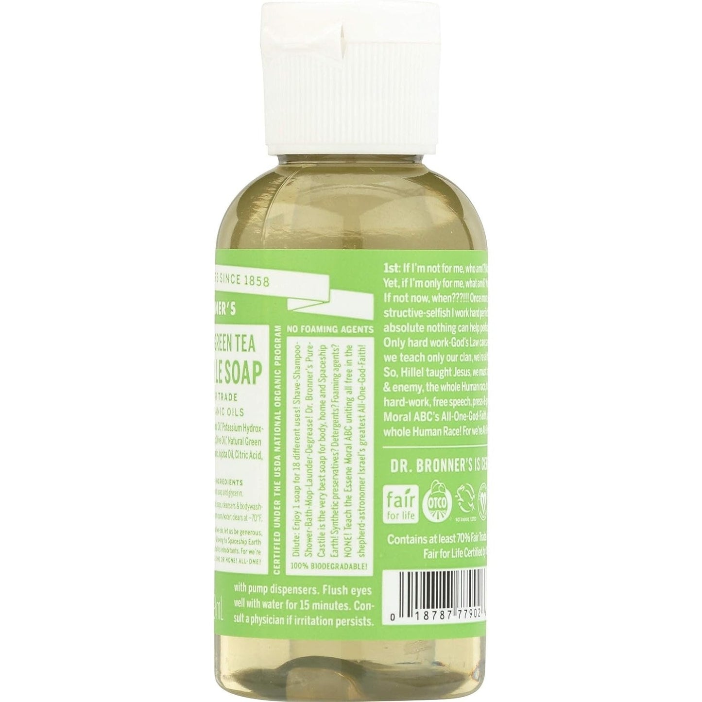 Dr. Bronner's Pure-Castile Soap Liquid (Hemp 18-in-1) Green Tea 59ml - Cutprice Online