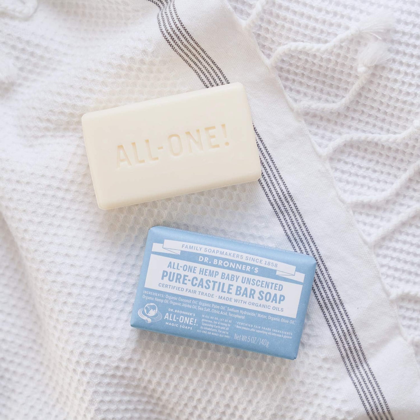 Dr. Bronner's Pure-Castile Bar Soap (Hemp All-One) Unscented (Baby) 140g - Cutprice Online