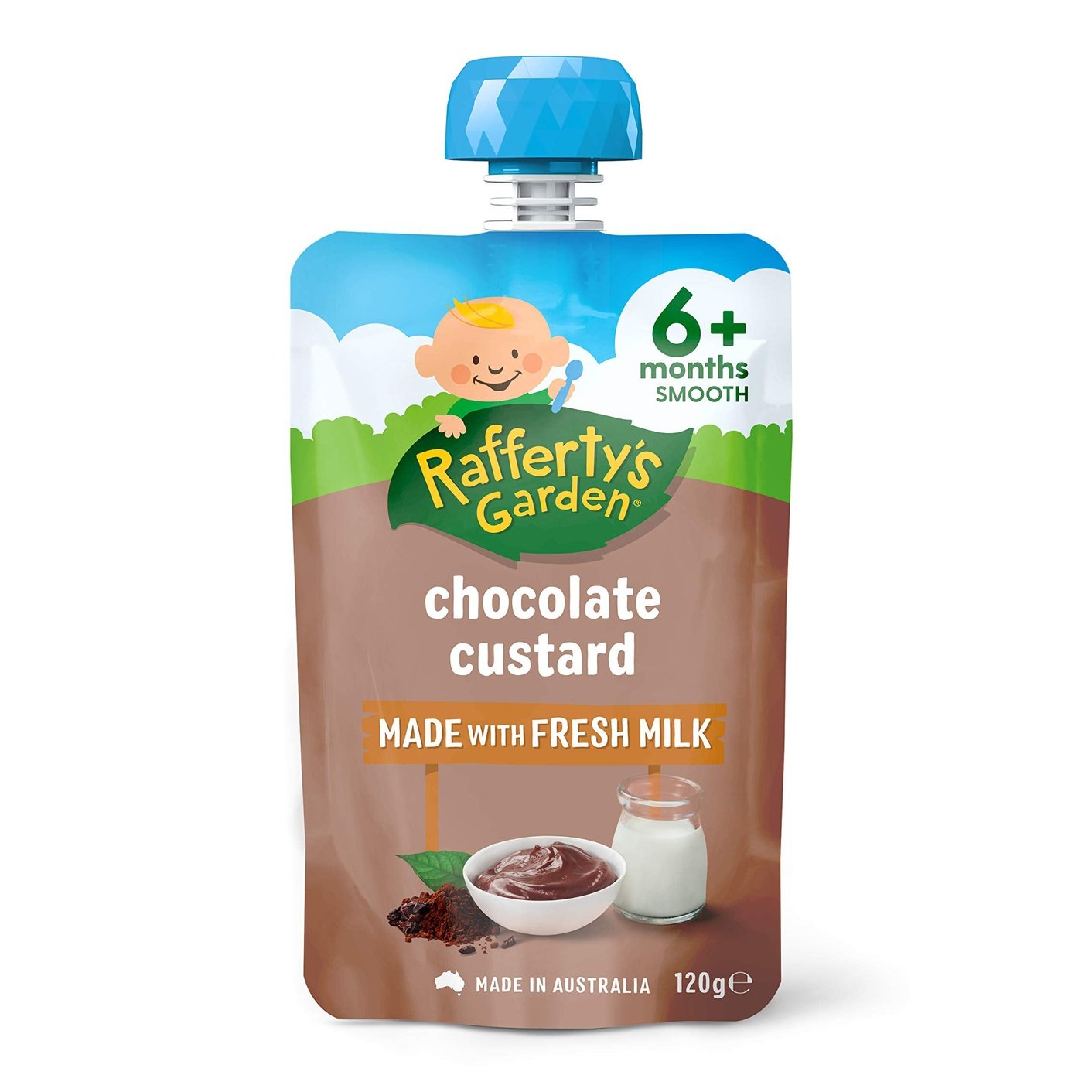 Raffertys Garden 6+ Months Chocolate Custard 120g (Pack of 6) - Cutprice Online