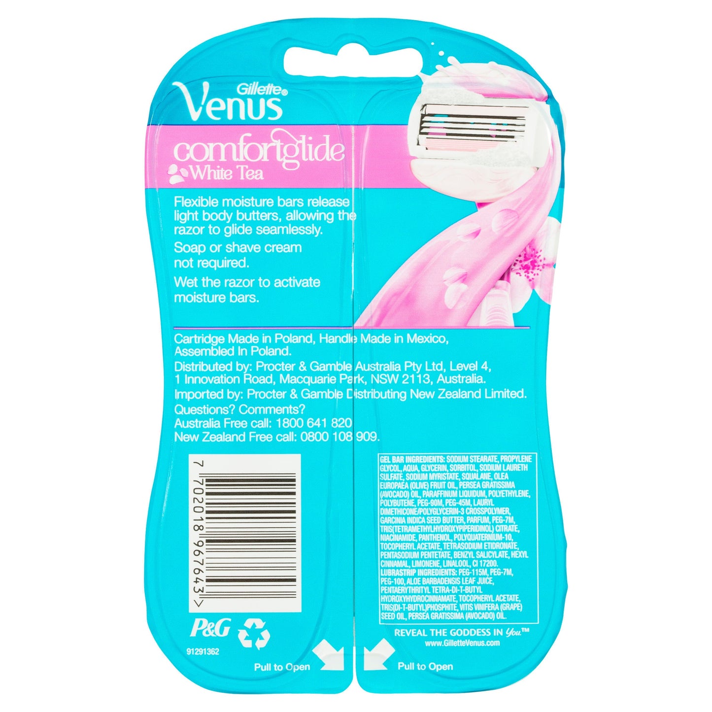 Gillette Venus ComfortGlide White Tea Women's Disposable Razor 2PK - Cutprice Online