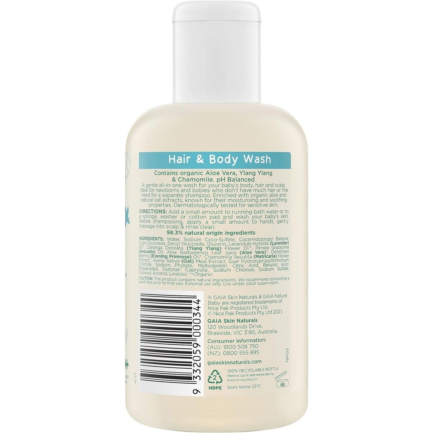 GAIA Baby Hair & Body Wash 200ml - Cutprice Online