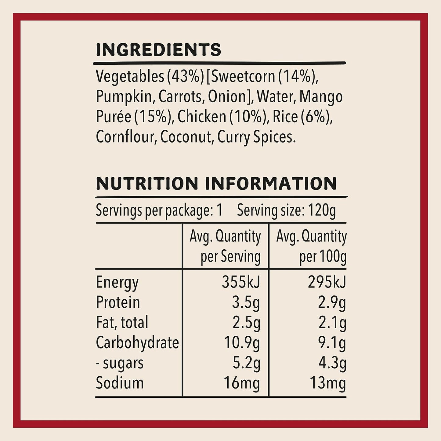 Heinz Chicken, Sweetcorn + Mango Pouch 120g(Pack of 6)