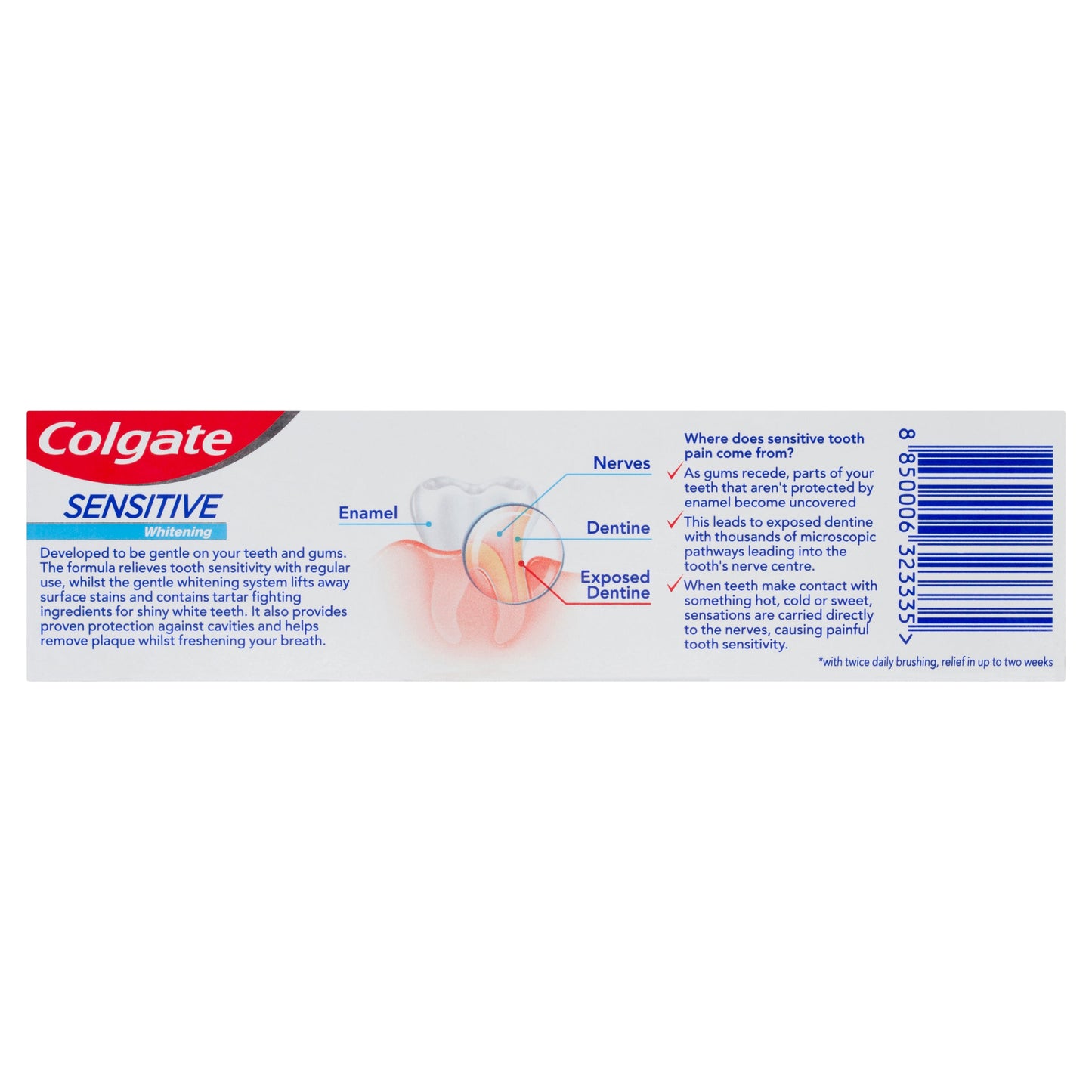 Colgate Sensitive Teeth Pain Whitening Fluoride Toothpaste 110g - Cutprice Online