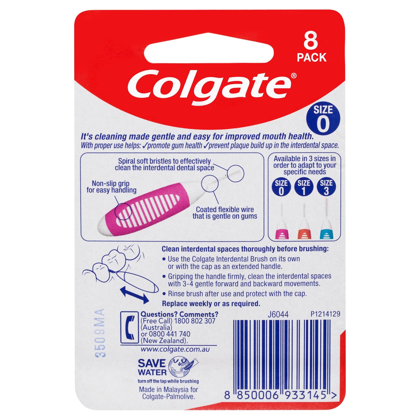 Colgate Interdental Brushes Size 0 8 Pack - Cutprice Online