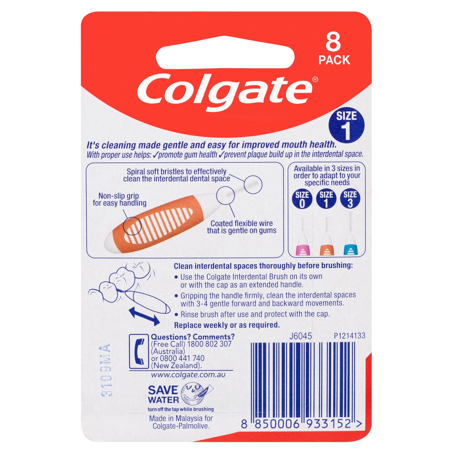 Colgate Interdental Brushes Size 1 8 Pack - Cutprice Online