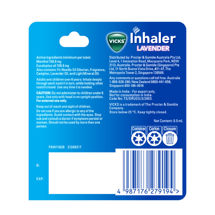 Vicks Inhaler Lavender - Cutprice Online