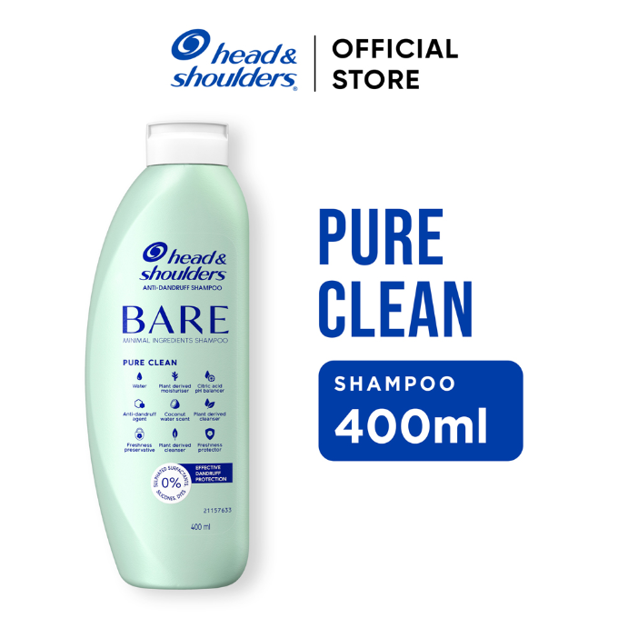 Head & Shoulders Bare Pure Clean Minimal Ingredients Anti-dandruff Shampoo 400ML