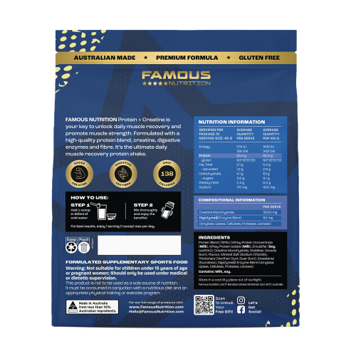 Famous Nutrition Protein + Creatine Vanilla Milkshake 400g