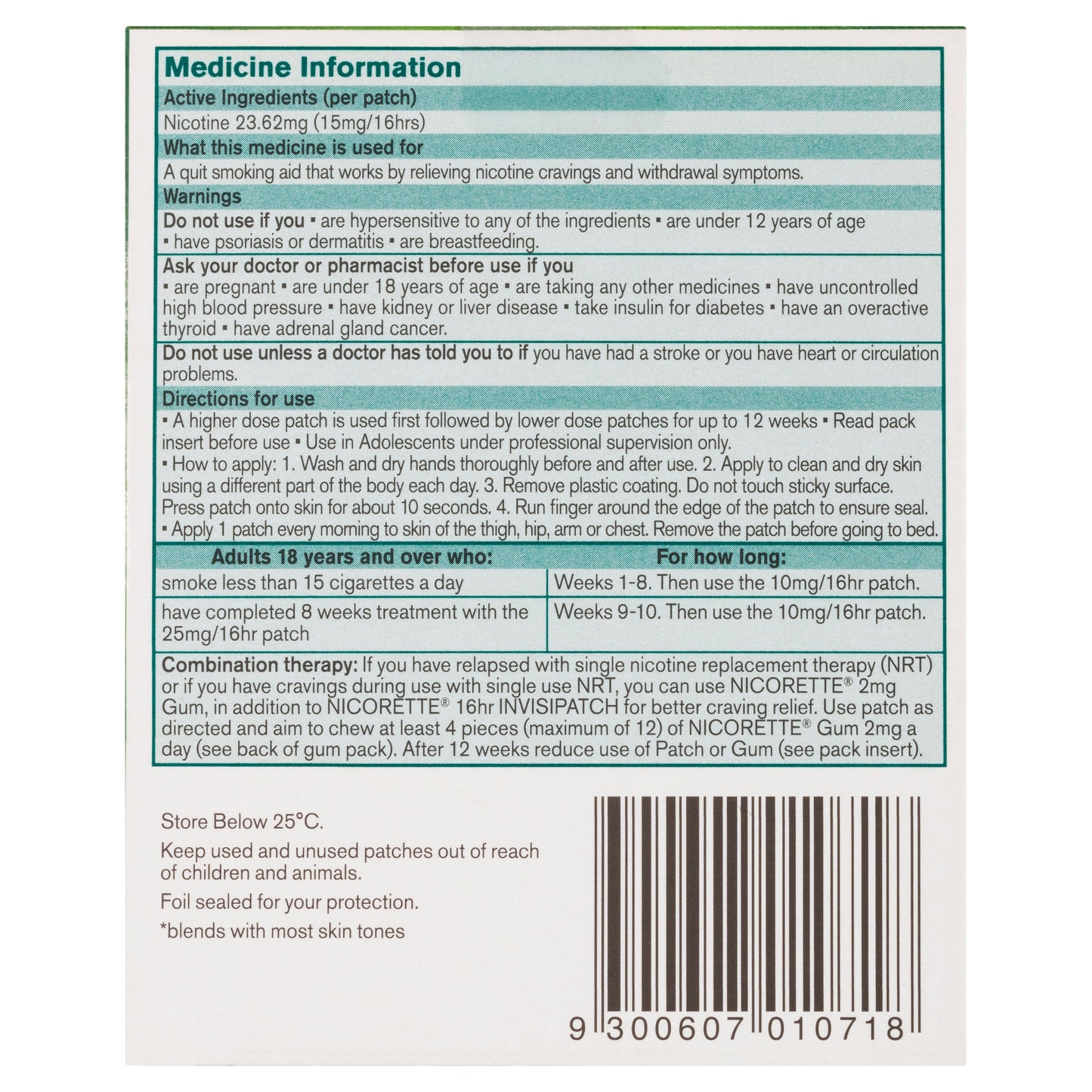 Nicorette InvisiPatch 15mg 7 Patches - Cutprice Online